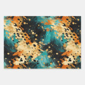 Cool Gold Aqua Leopard Inpakpapier Vel (Voorkant 3)