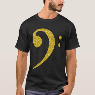 Cool Gold Bass Gitaar F Clef Key T-shirt