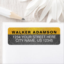 Cool Gold Black Naam Retouradres Labels