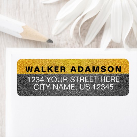 Cool Gold Black Naam Retouradres Labels (Insitu)
