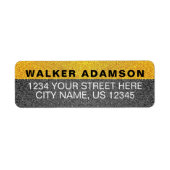 Cool Gold Black Naam Retouradres Labels (Voorkant)