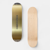 Cool Gold Black Silver Naam Persoonlijk Skateboard (Voorkant)
