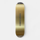 Cool Gold Black Silver Naam Persoonlijk Skateboard (Voorkant)