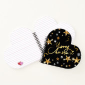 Cool Gold Black Stars Metallic Luxe met lage key Notitieboek (Binnen)