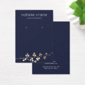 Cool Gold Branch Navy Blue Earring Display Holder  Visitekaartje (Bureau)