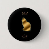Cool Gold Cat Ronde Button 5,7 Cm (Voorkant)