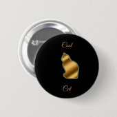 Cool Gold Cat Ronde Button 5,7 Cm (Voorkant /achterkant)