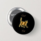 Cool Gold Cat Ronde Button 5,7 Cm (Voorkant /achterkant)