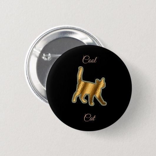 Cool Gold Cat Ronde Button 5,7 Cm (Voorkant /achterkant)