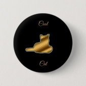 Cool Gold Cat Ronde Button 5,7 Cm (Voorkant)