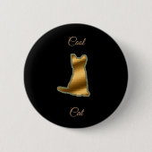 Cool Gold Cat Ronde Button 5,7 Cm (Voorkant)