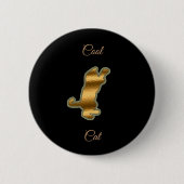 Cool Gold Cat Ronde Button 5,7 Cm (Voorkant)