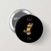 Cool Gold Cat Ronde Button 5,7 Cm (Voorkant /achterkant)