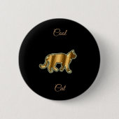 Cool Gold Cat Ronde Button 5,7 Cm (Voorkant)
