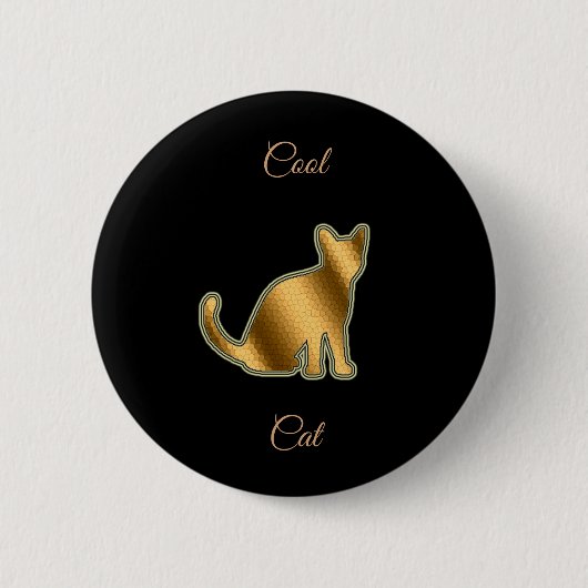 Cool Gold Cat Ronde Button 5,7 Cm (Voorkant)