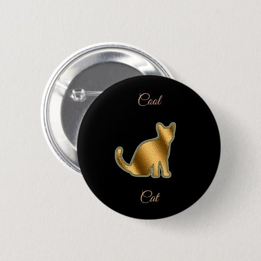 Cool Gold Cat Ronde Button 5,7 Cm (Voorkant /achterkant)