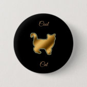 Cool Gold Cat Ronde Button 5,7 Cm (Voorkant)