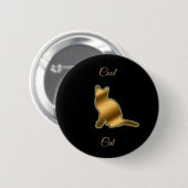 Cool Gold Cat Ronde Button 5,7 Cm (Voorkant /achterkant)