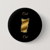 Cool Gold Cat Ronde Button 5,7 Cm (Voorkant)