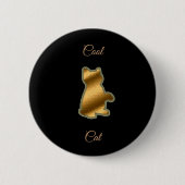 Cool Gold Cat Ronde Button 5,7 Cm (Voorkant)