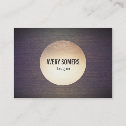 Cool Gold Circle Embleem Hout Designer Visitekaartje (Voorkant)