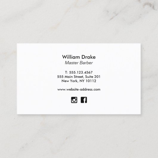 Cool Gold Clipping Shears Barbershop Visitekaartje (Achterkant)