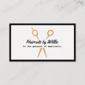 Cool Gold Clipping Shears Barbershop Visitekaartje (Voorkant)
