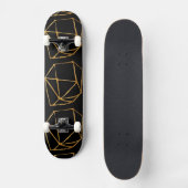 Cool Gold Cubes Custom Background Persoonlijk Skateboard (Voorkant)