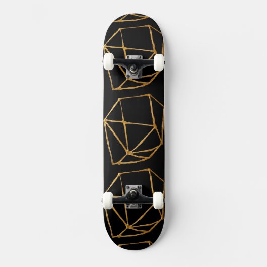 Cool Gold Cubes Custom Background Persoonlijk Skateboard (Voorkant)