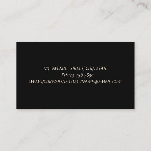 Cool Gold Diamonds Colorful Lotus Black  Visitekaartje (Achterkant)