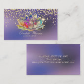 Cool Gold Diamonds Colorful Lotus Purple Visitekaartje (Voorkant / Achterkant)