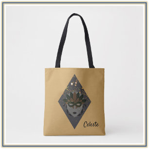 Cool Gold en Black Glitter Masquerade Tote Bag