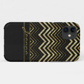 Cool Gold en Diamonds Chevron Pattern Case-Mate iPhone Case (Achterkant (horizontaal))