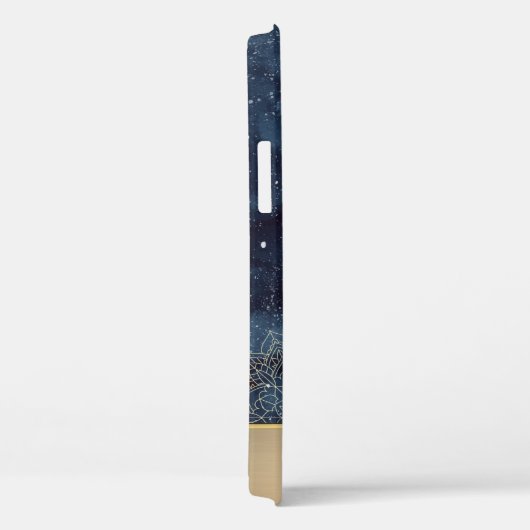 Cool Gold Floral Mandala, Navy Blue Case-Mate iPhone Case (Achterkant / Rechts)