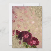 Cool Gold Glitter Drips, Dress Rozen Sweet 16 Kaart (Achterkant)