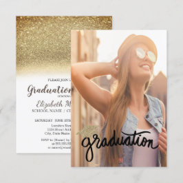 Cool Gold Glitter-Pet, foto-Afstuderen Kaart