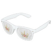 Cool Gold Glitter Unicorn Face Retro Zonnebril (Gekanteld)