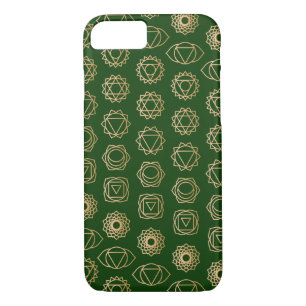 Cool Gold Green Chakra Patroon iPhone 8/7 Hoesje