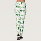 Cool Gold Green Petten Happy St. Patrick Day Phras Leggings (Achterkant)