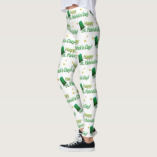 Cool Gold Green Petten Happy St. Patrick Day Phras Leggings (Links)