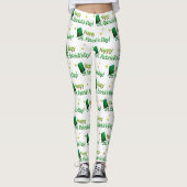 Cool Gold Green Petten Happy St. Patrick Day Phras Leggings (Voorkant)