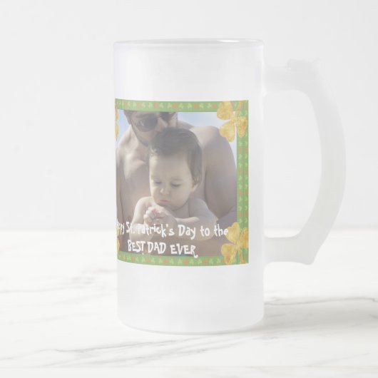 Cool Gold Irish Shamrock Best Dad Ever St Patrick Matglas Bierpul (Rechts)
