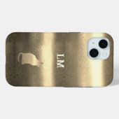 Cool Gold Look Cat Monogram Initialen Case-Mate iPhone Case (Achterkant (horizontaal))