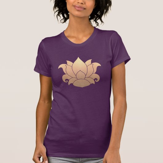 Cool Gold Lotus Yoga Meditation Teacher Paars T-shirt (Voorkant)