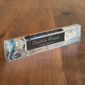 Cool Gold Marble Texture Naambordje (Zijkant)