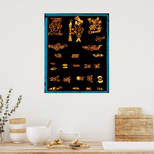 Cool Gold Mayan Design Poster (Keuken)