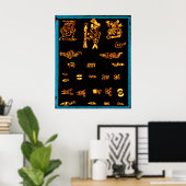 Cool Gold Mayan Design Poster (Thuiskantoor)