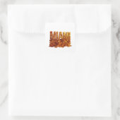 Cool Gold MIAMI Vinyl Stijl Vierkante Sticker (Tas)