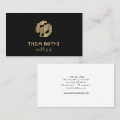 Cool Gold Music Note DJ Visitekaartje (Voorkant / Achterkant)