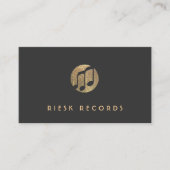 Cool Gold Music Note Logo Musicus Visitekaartje (Voorkant)